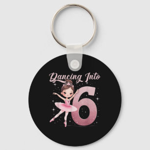 Dancing Into 6 Birthday Party Ballet Girls Key Ring