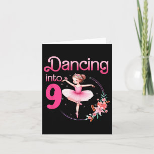 Dancing Into 9 Ballerina 9th Birthday Party Ballet Card
