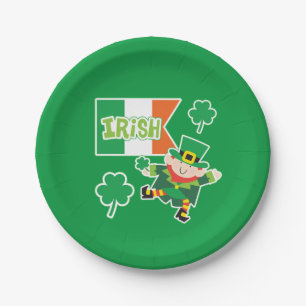 Dancing Irish Leprechaun Paper Plate