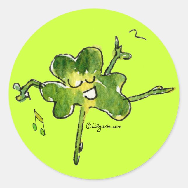 Dancing Irish Shamrock n Roll 10 Sticker (Front)