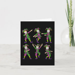 Dancing Jokers Mardi Gras Fun Boys Girls Kids Card