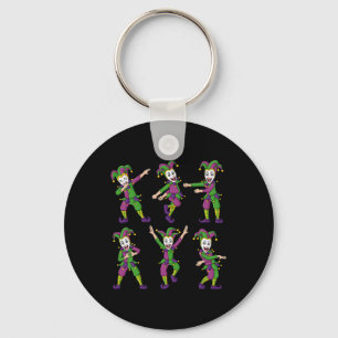 Dancing Jokers Mardi Gras Fun Boys Girls Kids  Key Ring