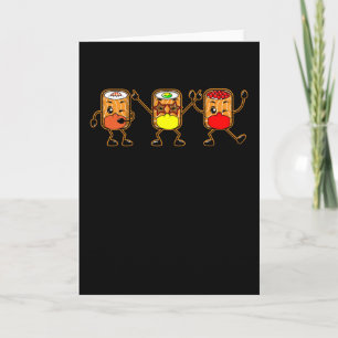 Dancing Kawaii Sushi Sashimi With Mask Japan Gift Card