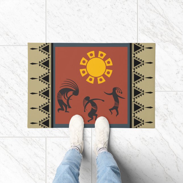 Dancing Kokopelli Southwestern Doormat (Indoor)