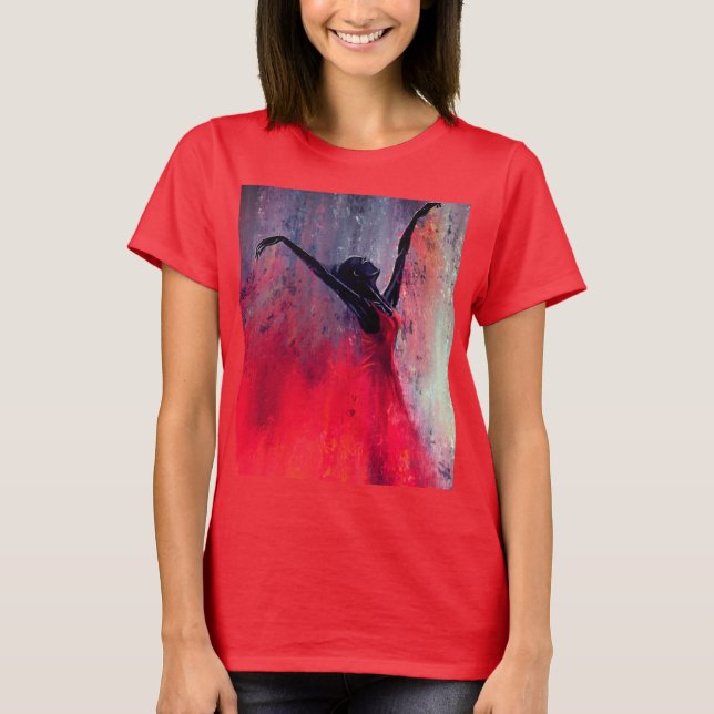 Dancing Lady in Red T-Shirt (Front)