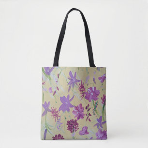 Dancing Lavender Floral Tote Bag