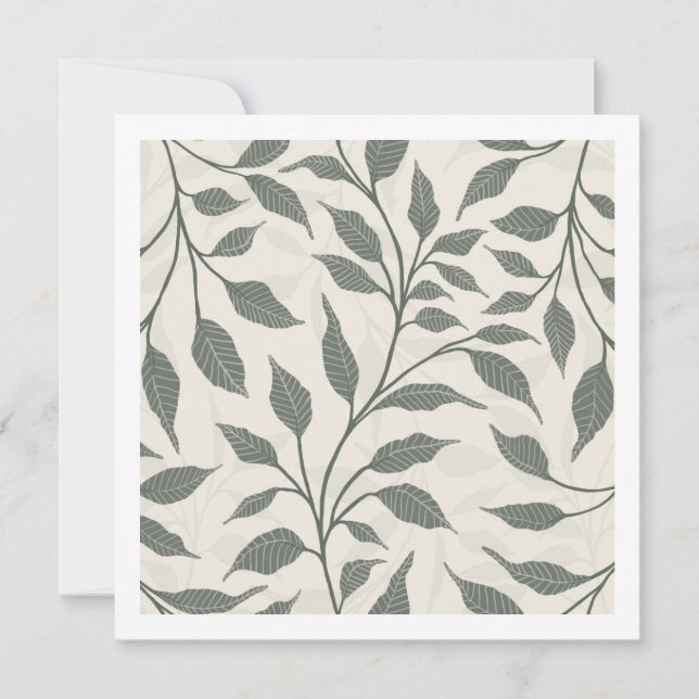 Dancing Leaves Modern Botanical Soft Earth Card (Front)