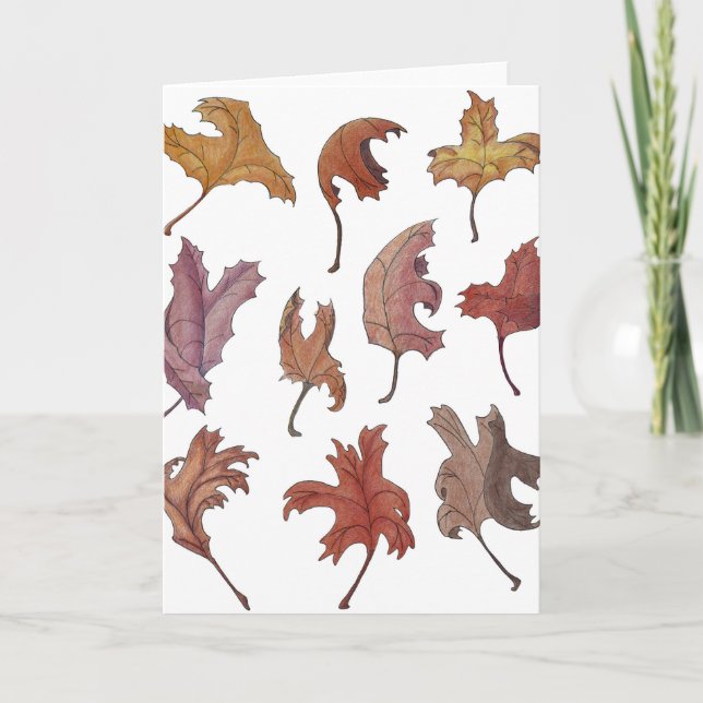 Dancing Leaves Thank You Card (Front)