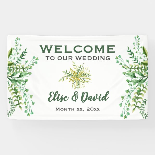 Dancing Leaves - Wedding Reception Hanging Banner (Horizontal)