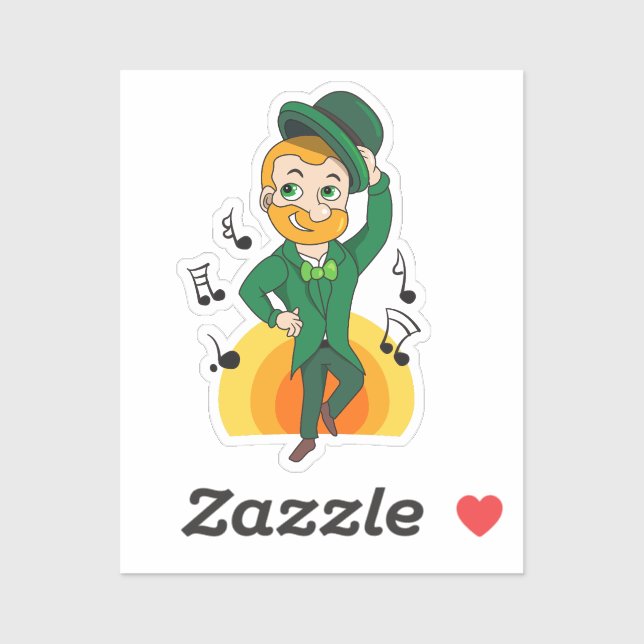 Dancing leprechaun, St. Patrick's Day cartoon  (Sheet)
