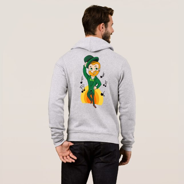 Dancing leprechaun, St. Patrick's Day cartoon  Hoodie (Back Full)