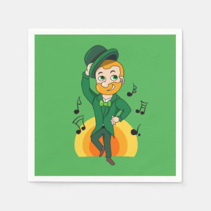 Dancing leprechaun, St. Patrick's Day cartoon  Napkin