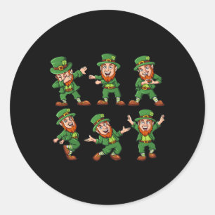 Dancing Leprechauns St Patrick's Day Fun Boys Girl Classic Round Sticker