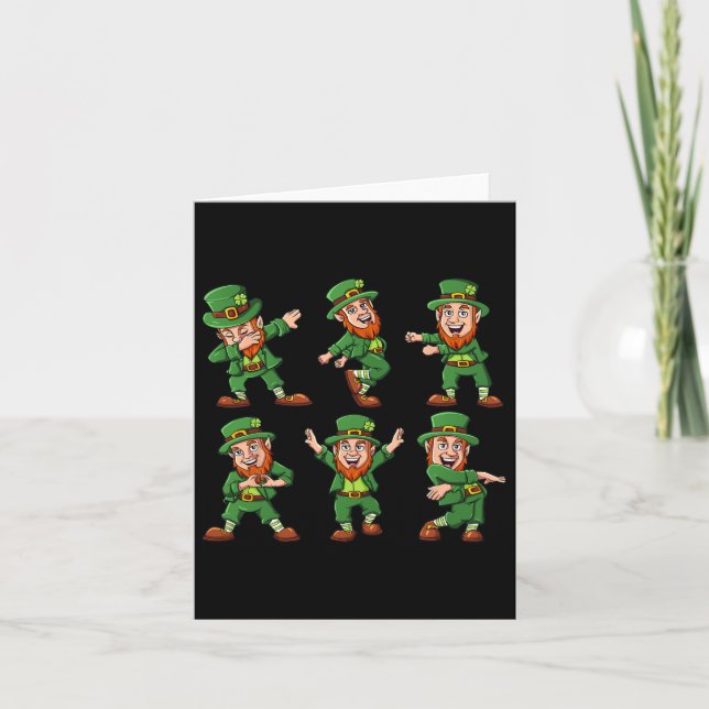 Dancing Leprechauns St Patrick's Day Funny Boys Gi Card (Front)