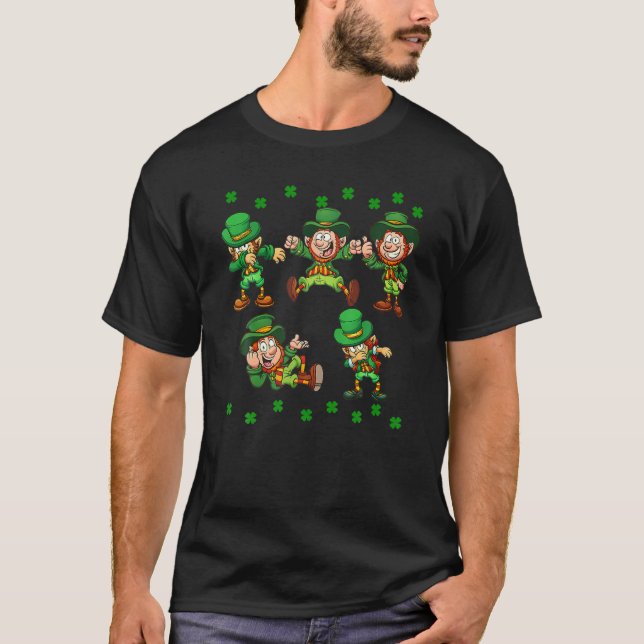 Dancing Leprechauns St Patrick's Day Funny Boys Gi T-Shirt (Front)