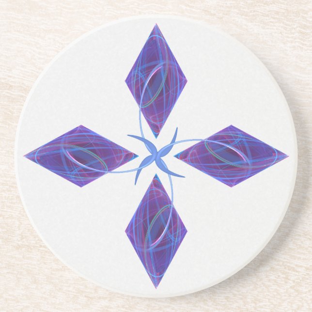 Dancing Lights Fractal Art Coaster (Front)