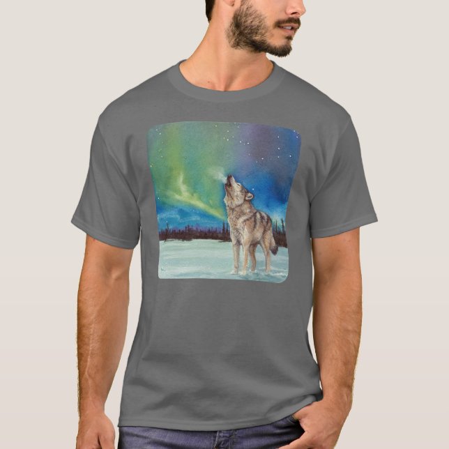 Dancing Lights howling wolf tee-shirt T-Shirt (Front)