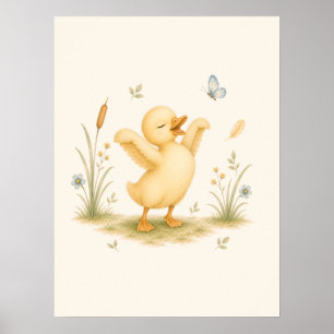 Dancing Little Duck Nursery Poster