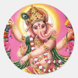Dancing Lord Ganesha Classic Round Sticker