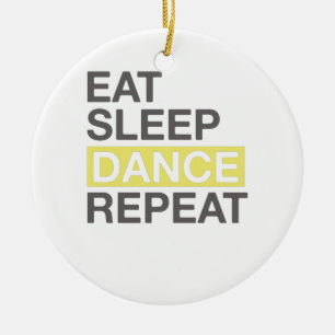 Dancing Lover for Dancer Eat Sleep Dance Repeat Ceramic Tree Decoration
