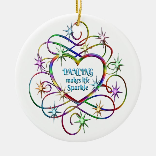 Dancing Makes Life Sparkle Ceramic Tree Decoration (Front)