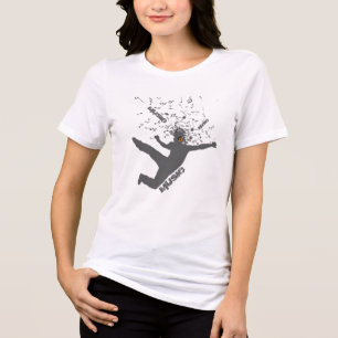 Dancing Man, Grey Silhouette Music Concept Design Tri-Blend Shirt