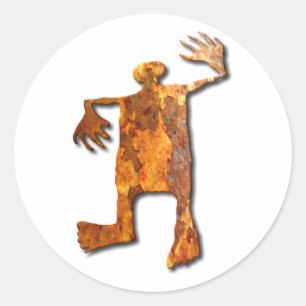 Dancing Man rust Classic Round Sticker