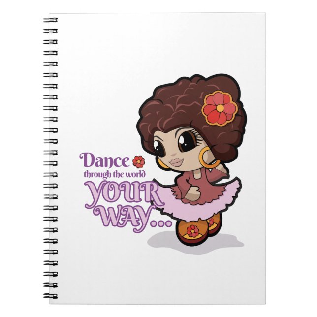 Dancing Manga girl notebook (Front)