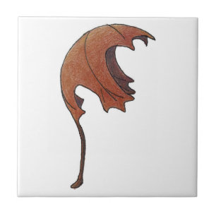 Dancing Maple Leaf Orange Tile