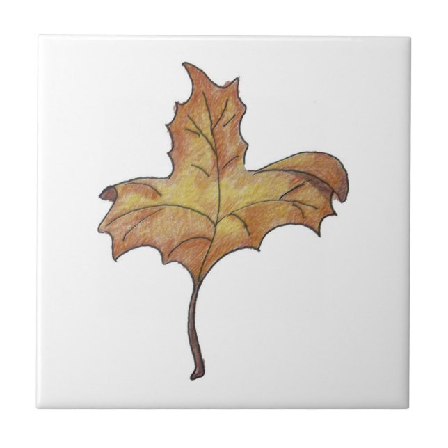 Dancing Maple Leaf Yellow Tile (Front)