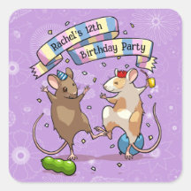 Dancing Mice Add The Name Happy Birthday Party