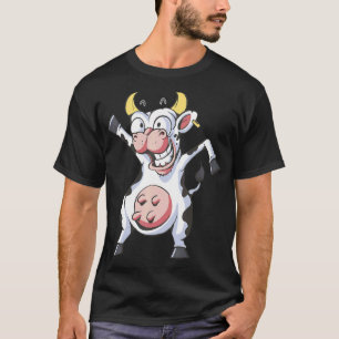 Dancing Milk Cow Log Breeder Organic Farmers Farme T-Shirt