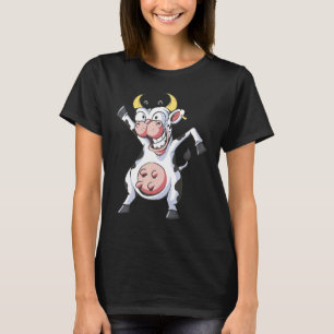 Dancing Milk Cow Log Breeder Organic Farmers Farme T-Shirt