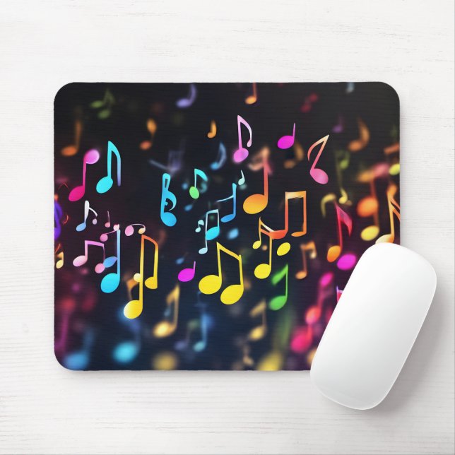 Dancing Music Notes Mouse Pad (With Mouse)