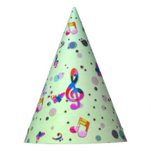 Dancing Music of Colours on Green Party Hat