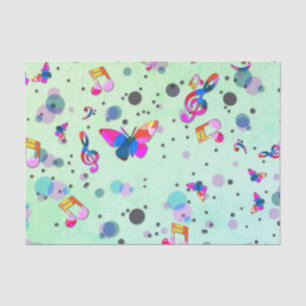 Dancing Music of Colours on Green Tissue Paper