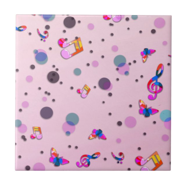 Dancing Music of Colours on Pink Tile (Front)