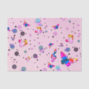 Dancing Music of Colours on Pink Tissue Paper