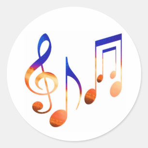 Dancing Music Signs Classic Round Sticker
