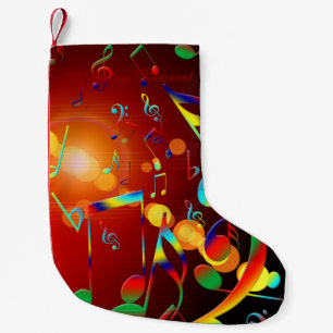 Dancing Musical Notes Small Christmas Stocking