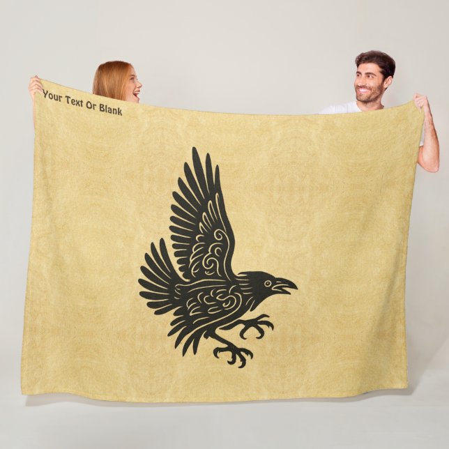 Dancing Norse Raven Fleece Blanket (In Situ)