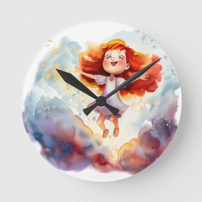 Dancing on a Cloud Nursery Bedroom Clock (Front)
