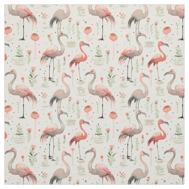 Dancing on Air: Whimsy Flamingo Fabric (Swatch)