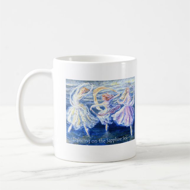 Dancing on the Sapphire Sea Coffee Mug (Left)