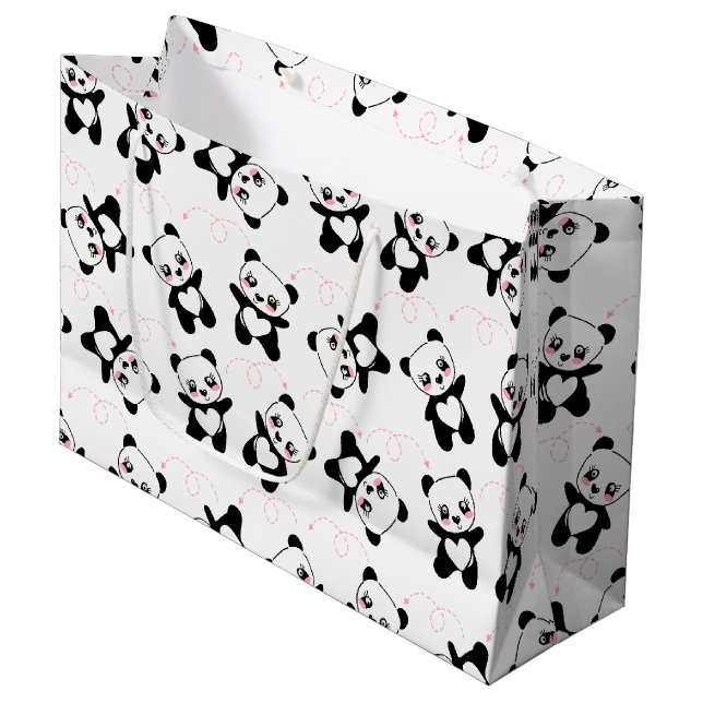 Dancing Panda Large Gift Bag (Front Angled)