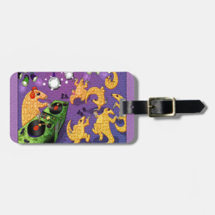 Dancing pangolins luggage tag
