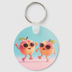 Dancing Peaches Sunglasses Key Ring