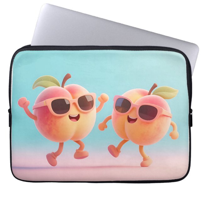 Dancing Peaches Sunglasses Laptop Sleeve (Front)