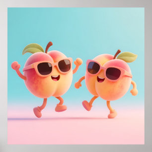 Dancing Peaches Sunglasses Poster