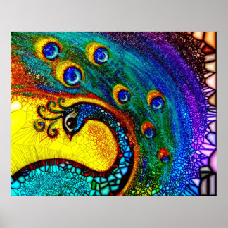 Dancing Peacock Poster